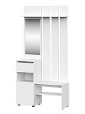 Вешалка NN Мебель (МС Токио) Серия 2 Белый текстурный, с зеркалом