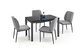 Комплект HALMAR JASPER (стол + 4 стула) серый/черный