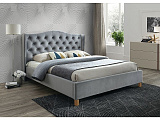 Кровать SIGNAL ASPEN Velvet Bluvel 14 серый/дуб 160/200