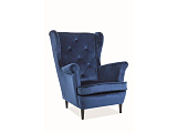 Кресло SIGNAL LADY Velvet Bluvel 86 темно-синий/венге
