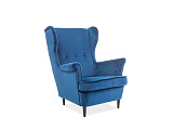 Кресло SIGNAL LORD Velvet Bluvel 86 темно-синий/венге
