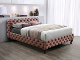 Кровать SIGNAL HERRERA Velvet Bluvel 52 античный розовый/венге 160/200