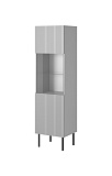 Шкаф-витрина HALMAR ASENSIO W-1 светло-серый/черный