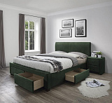 Кровать HALMAR MODENA 3 темно-зеленый, 160/200