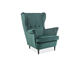 Кресло SIGNAL LORD Velvet Bluvel 78 зеленый/венге