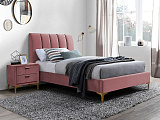 Кровать SIGNAL MIRAGE Velvet tap. 185 античный розовый/золотой, 90/200