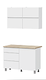 Кухонный гарнитур NN Мебель Токио (1200) Серия 3 Белый текстурный/Дуб Сонома