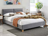 Кровать SIGNAL SIERRA Velvet tap. 150 серый/дуб, 140/200