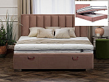 Кровать SIGNAL MARANI Velvet Bluvel 52 античный розовый/хром 160/200