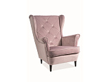 Кресло SIGNAL LADY Velvet Bluvel 52 античный розовый/венге
