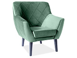 Кресло SIGNAL KIER 1 Velvet Bluvel 78 зеленый/венге