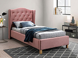 Кровать SIGNAL ASPEN Velvet Bluvel 52 античный розовый/дуб 90/200