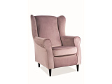 Кресло SIGNAL BARON Velvet Bluvel 52 античный розовый/венге