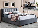 Кровать SIGNAL MARANI Velvet Bluvel 14 серый/дуб 160/200