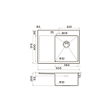 Кухонная мойка из нержавейки Omoikiri Akisame 65-LG-R светлое золото