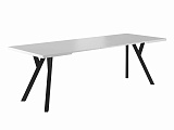 Стол обеденный SIGNAL MERLIN  раскладной белый мат/черный 90-240/90/76