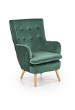 Кресло HALMAR RAVEL темно-зеленый/натуральный