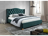 Кровать SIGNAL ASPEN Velvet Bluvel 78 зеленый/дуб 160/200