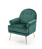 Кресло HALMAR SANTI темно-зеленый/золотой