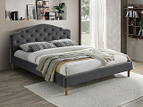 Кровать SIGNAL CHLOE Velvet Bluvel 14 серый/дуб 160/200