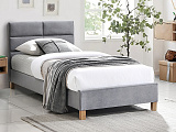Кровать SIGNAL SIERRA Velvet tap. 150 серый/дуб, 90/200