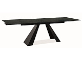 Стол обеденный SIGNAL SALVADORE Melted Glass/черный мат 160-240/90