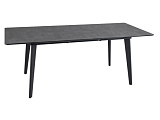 Стол обеденный SIGNAL RENE серый мрамор/черный, 160-200/90